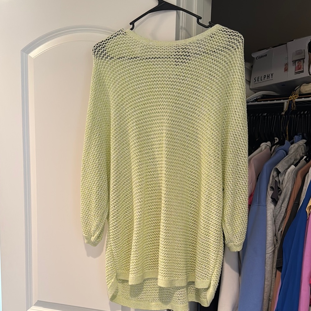 J. Jill Green Crew Neck Sweater Lightweight Knit